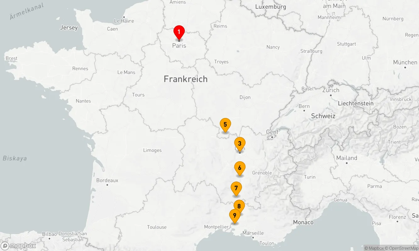 Route 9 Nächte - Paris & Sensationen von Lyon und der Provence