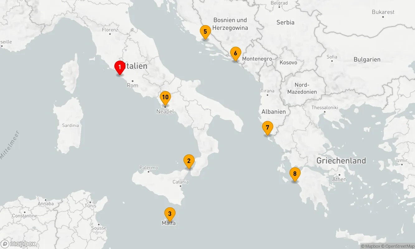 Route 10 Nächte - ITALIEN,  KROATIEN & GRIECHENLAND