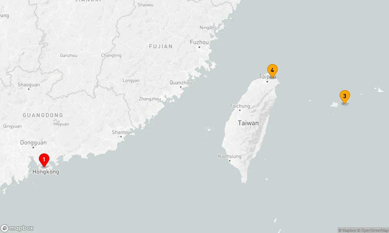 Route 5 Nächte - ISHIGAKI & TAIPEI-KREUZFAHRT