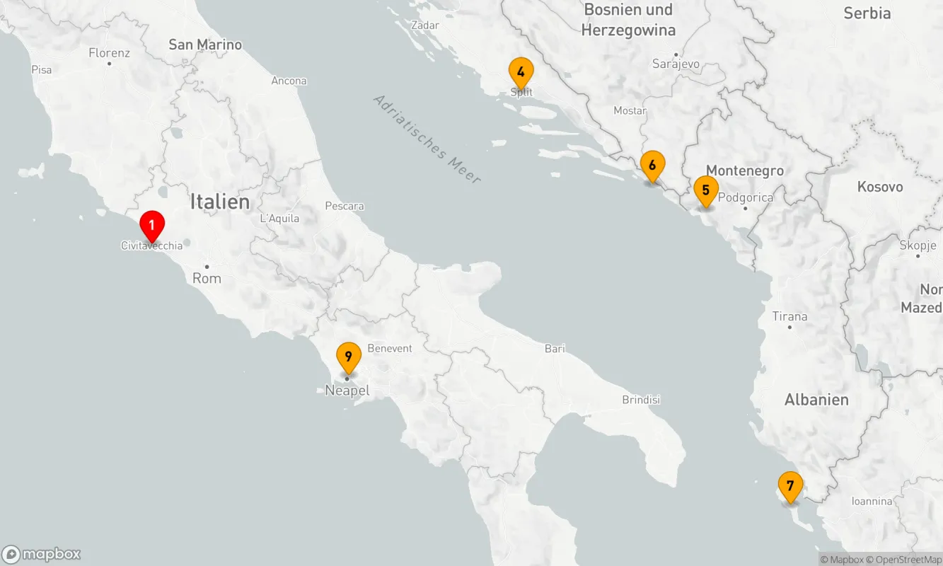 Route 9 Nächte - KROATIEN GRIECHENLAND & ITALIEN