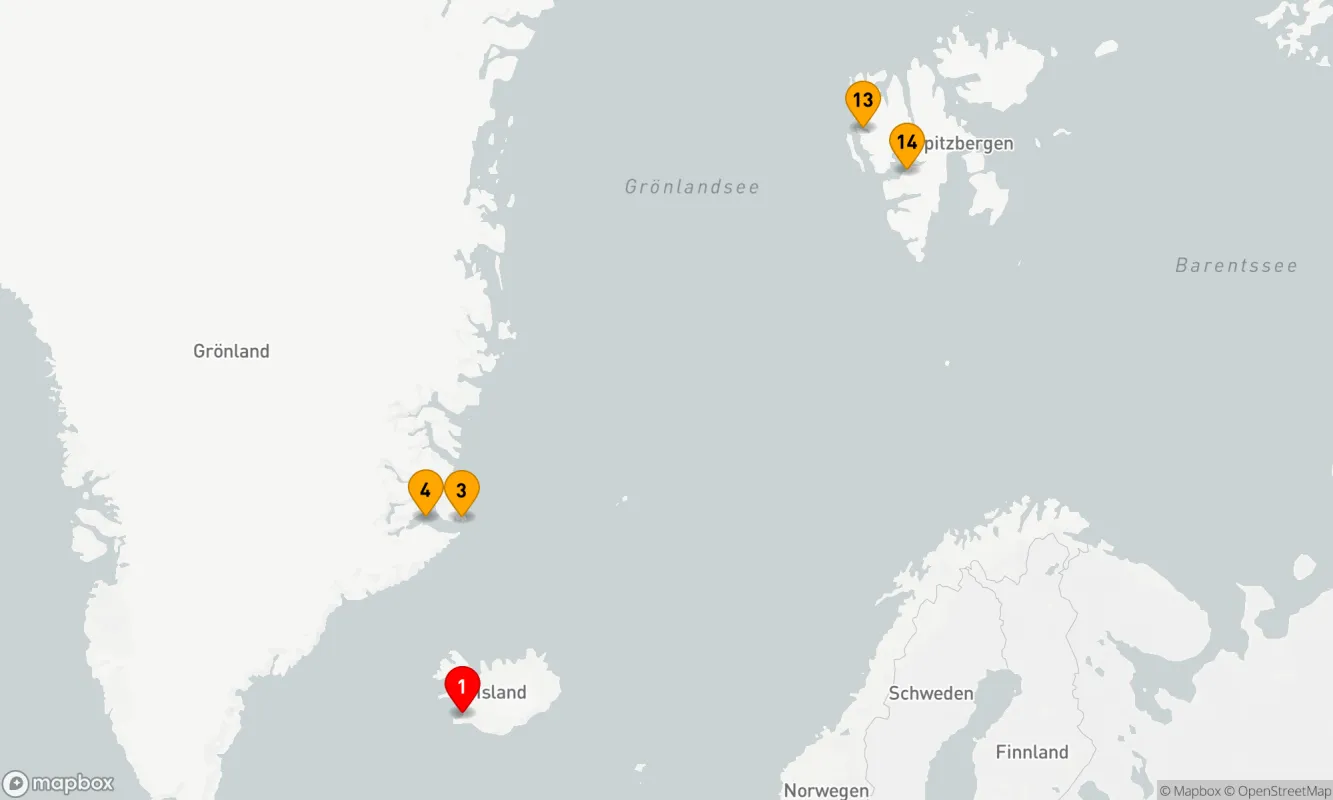 Route 13 Nächte - Von Reykjavík nach Longyearbyen