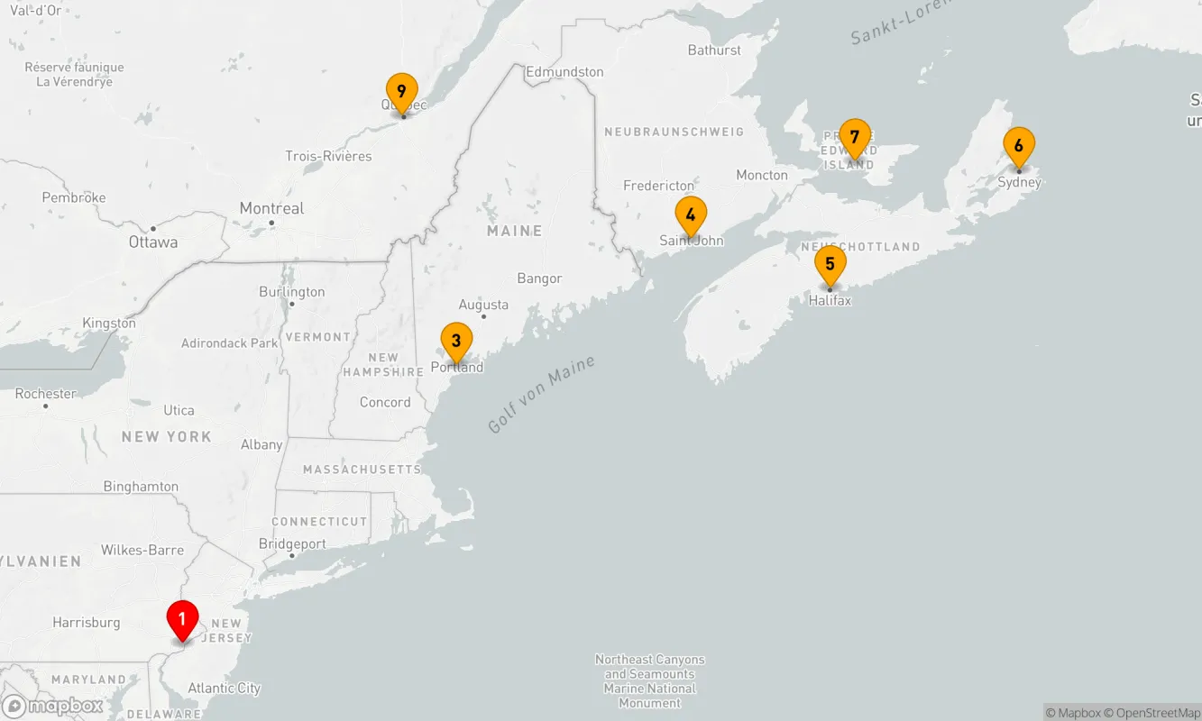 Route 9 Nächte - Canada & New England - Other (PHL/QUE)