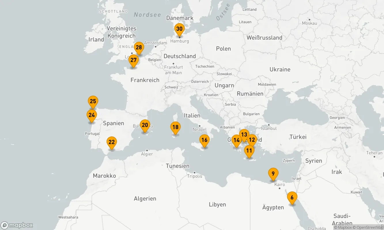 Route 29 Nächte - Vom alten Orient ins vielfältige Europa mit Vorprogramm Ägypten