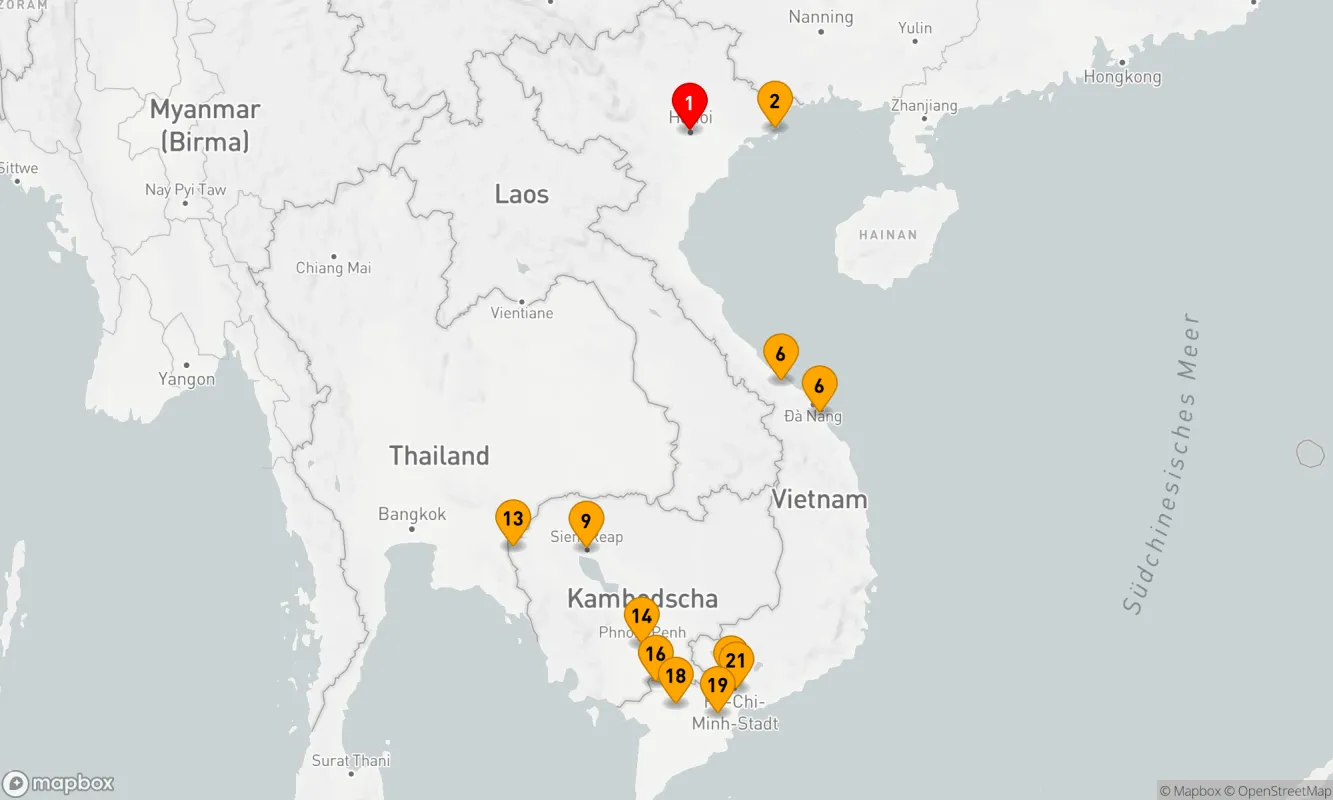 Route 22 Nächte - Große Tour durch Vietnam und Kambodscha