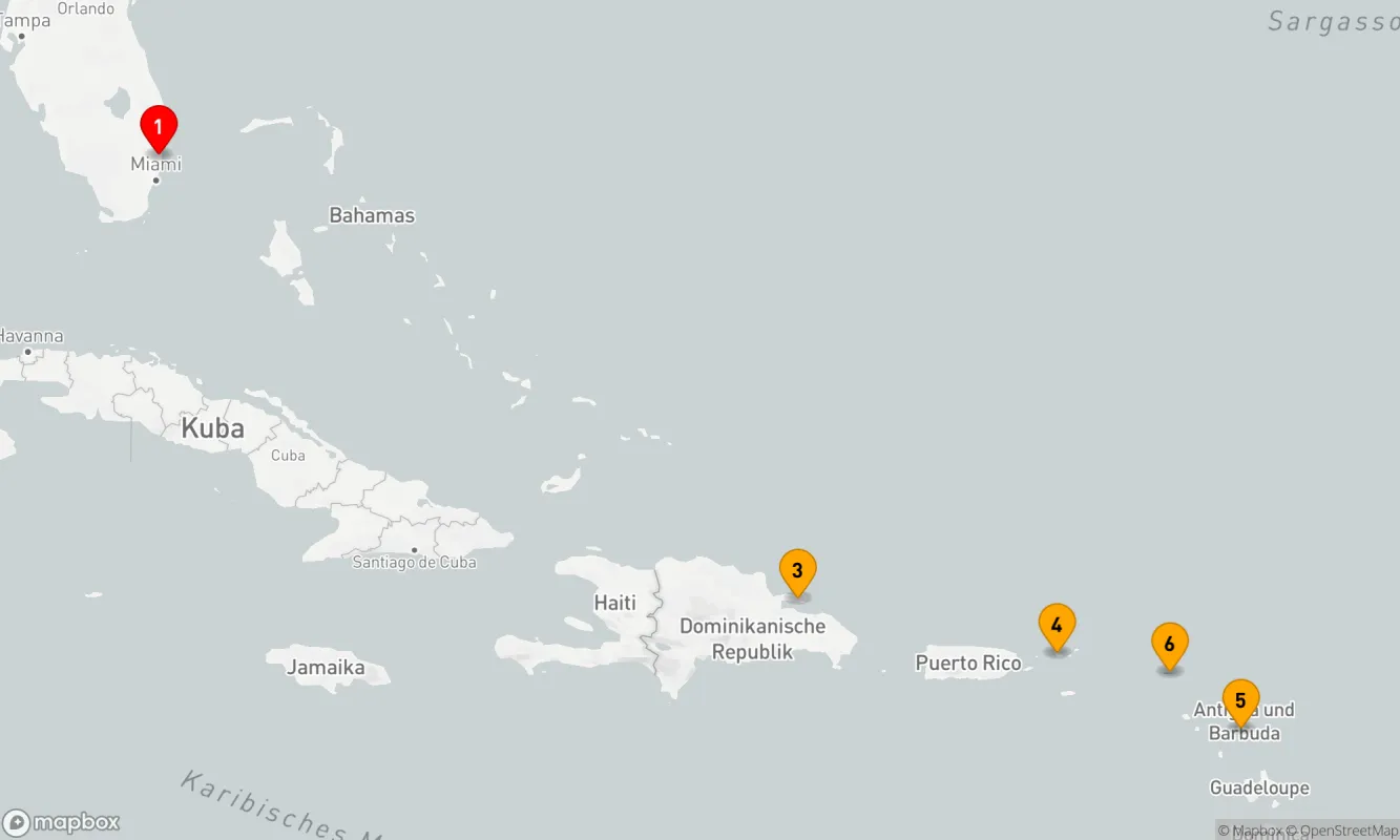Route 8 Nächte - ANTIGUA, ST. MAARTEN, ST. THOMAS, SAMANA