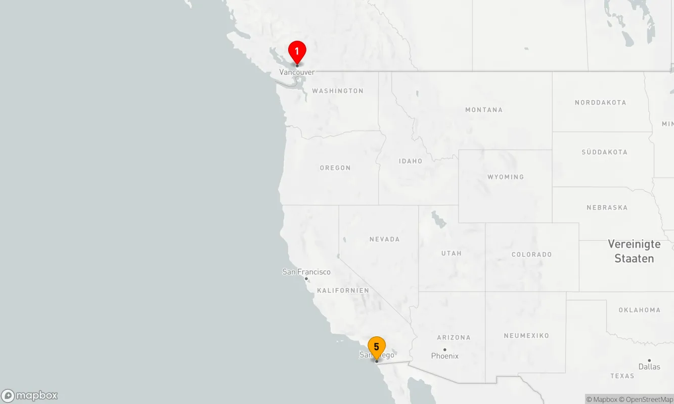 Route 4 Nächte - ab Vancouver /bis San Diego