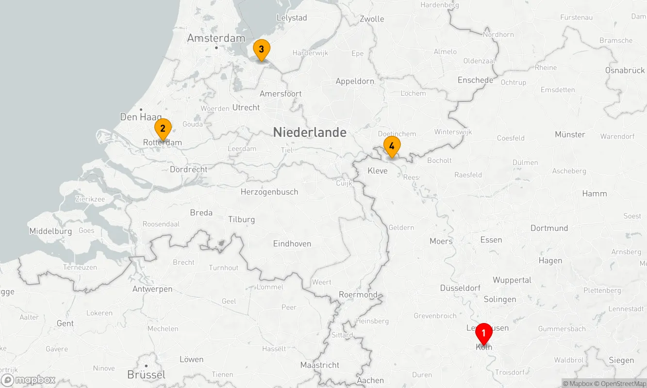Route 4 Nächte - Rhein Kurz-Kreuzfahrt Niederlande