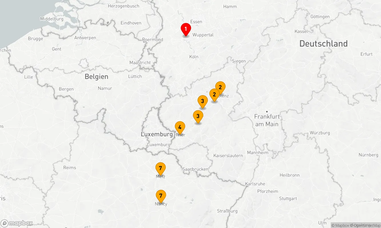 Route 7 Nächte - Weihnachtszauber von Düsseldorf bis Nancy
