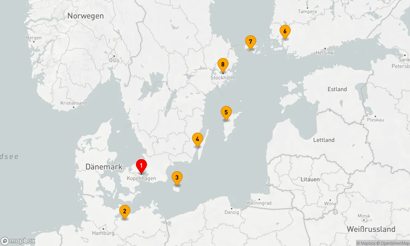 Route 7 Nächte - 7-TÄGIGE ENTDECKUNGSREISE DURCH DÄNEMARK, SCHWEDEN UND FINNLAND