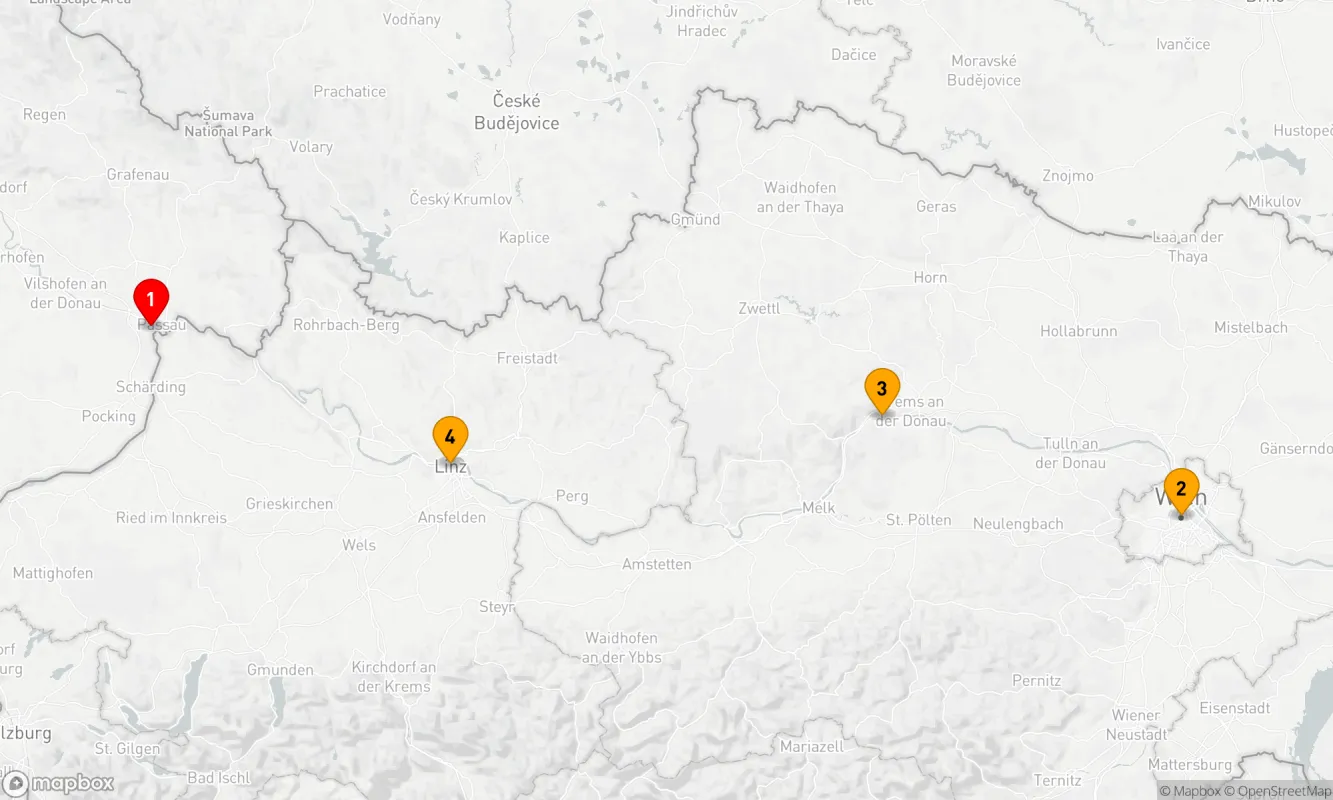 Route 4 Nächte - Donau Kurz-Kreuzfahrt
