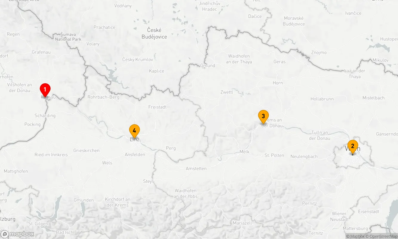 Route 4 Nächte - Donau Kurz-Kreuzfahrt