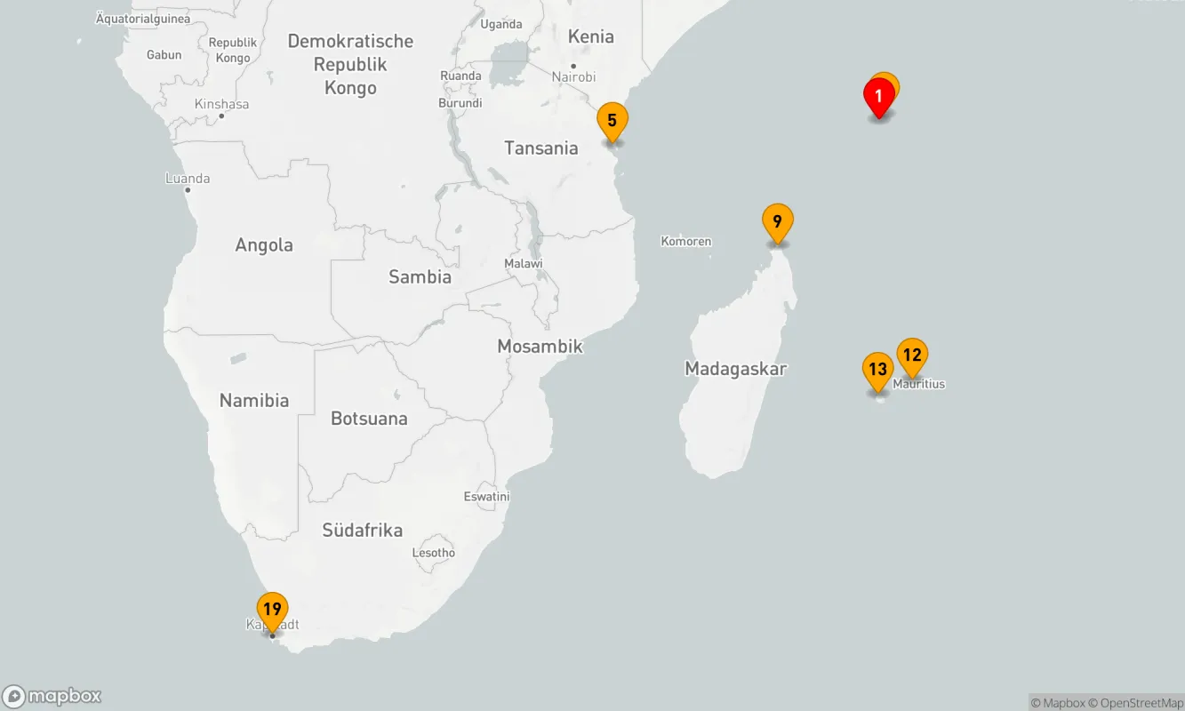 Route 19 Nächte - WELTKREUZFAHRT: SEYCHELLEN, SANSIBAR & MADAGASKAR