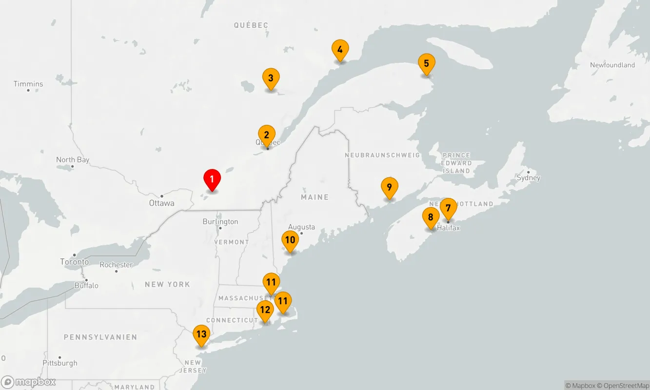 Route 12 Nächte - KANADA & NEW ENGLAND INTENSIVE KREUZFAHRT: QUEBEC, HALIFAX & NEW YORK