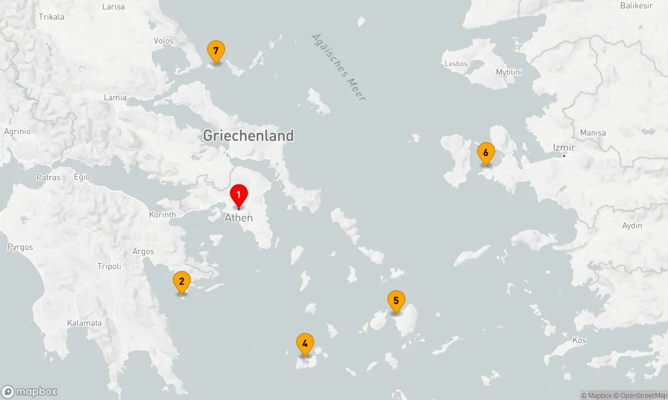 Route 7 Nächte - 7-TÄGIGE ENTDECKUNGSREISE ZU DEN GRIECHISCHEN INSELN