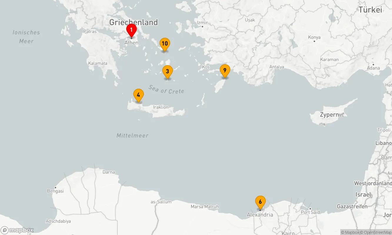 Route 10 Nächte - GRIECHENLAND & ÄGYPTEN – ANTIKE WUNDER