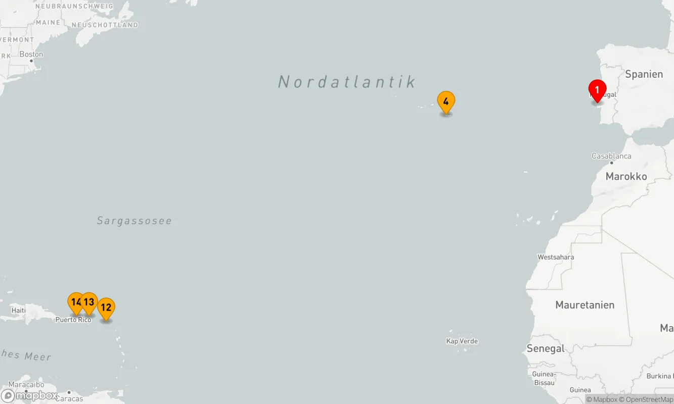 Route 13 Nächte - Atlantikzauber und Karibikträume