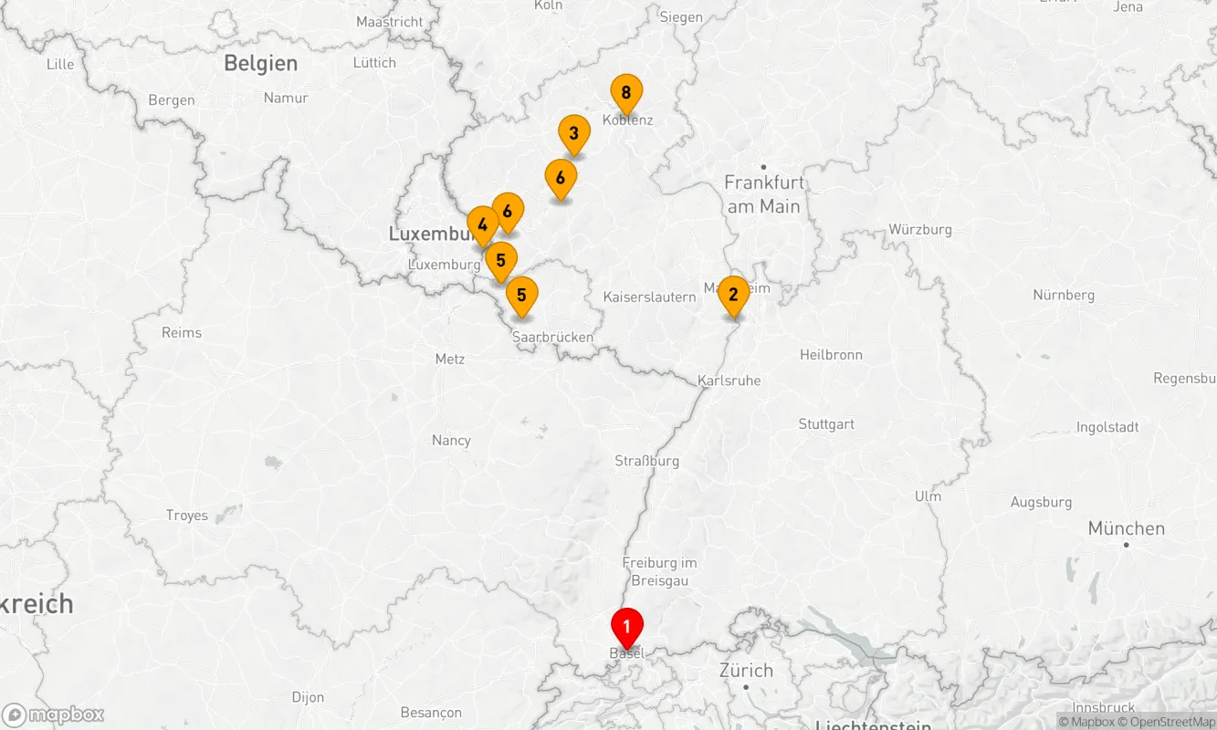 Route 9 Nächte - Jubiläumsfahrt auf Rhein, Mosel und Saar