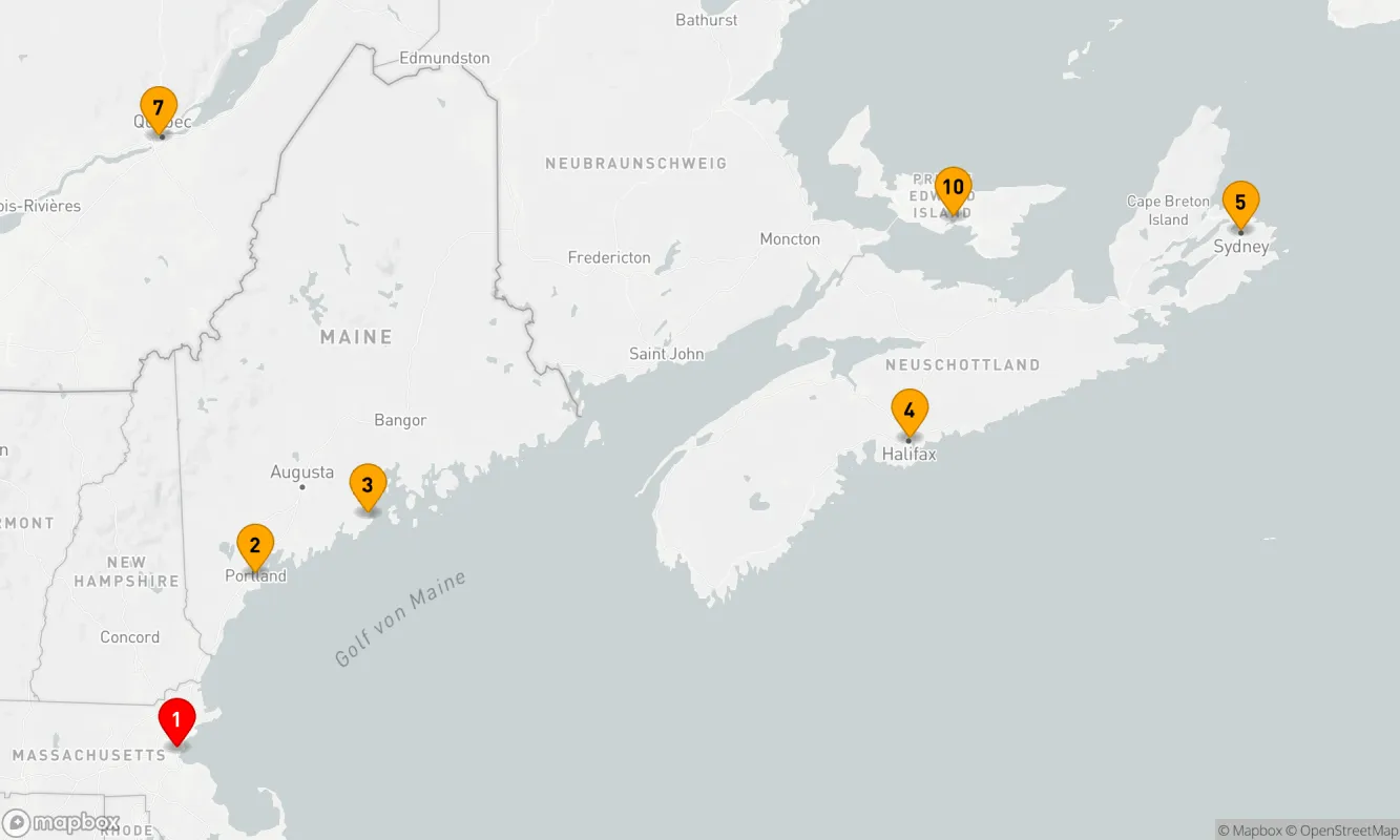 Route 12 Nächte - NEW ENGLAND & KANADA