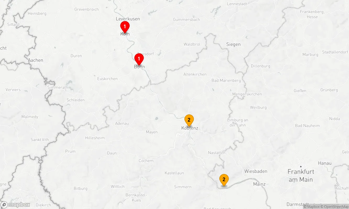 Route 2 Nächte - Weihnachtsmärkte am Rhein (ARE110)