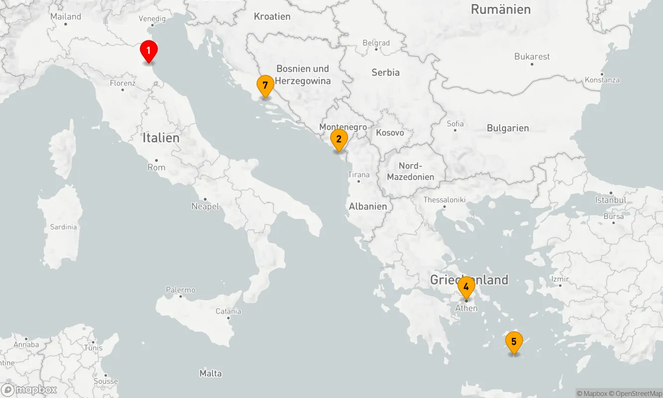Route 7 Nächte - NACHTKREUZFAHRT NACH GRIECHENLAND, KROATIEN UND AN DIE ADRIA