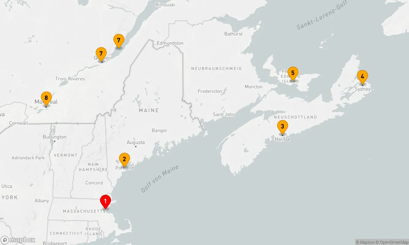 Route 7 Nächte - 7-TAGE-KANADA & NEUENGLAND: MAINE, MARITIMES & MONTREAL