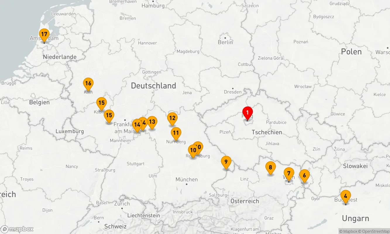 Route 17 Nächte - Prag & Weihnachtsmärkte in Europa