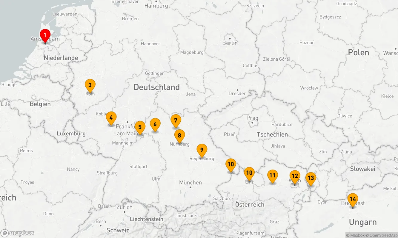 Route 14 Nächte - Die Pracht Europas in der Vorsaison