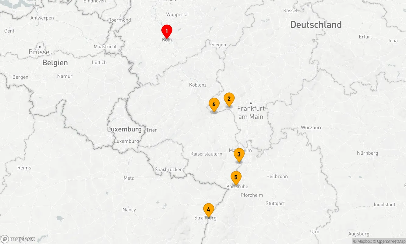 Route 7 Nächte - Festtage auf dem Rhein
