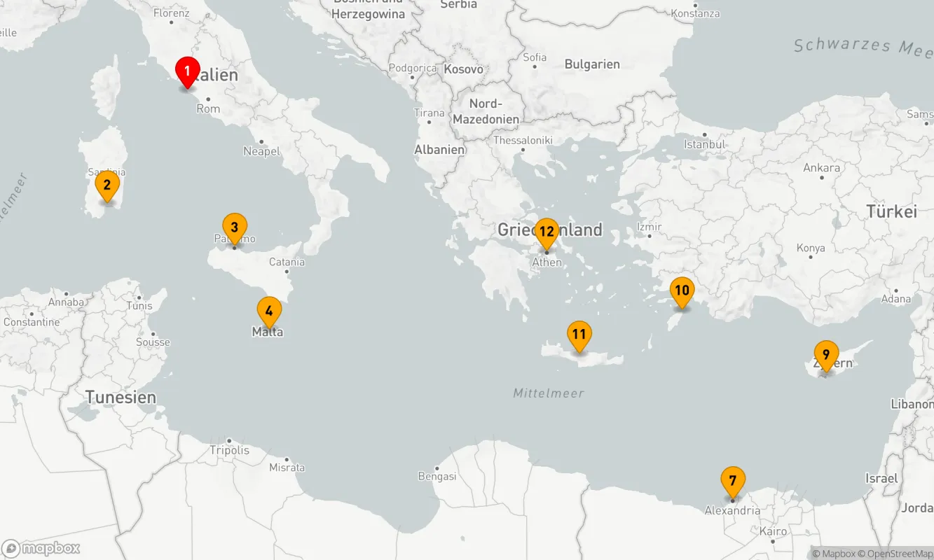 Route 11 Nächte - Mittelmeer mit griechischen Inseln