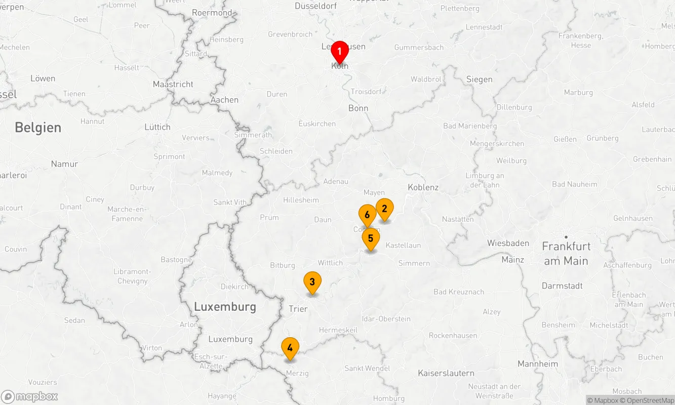 Route 6 Nächte - Rhein, Mosel und Saarschleife erleben