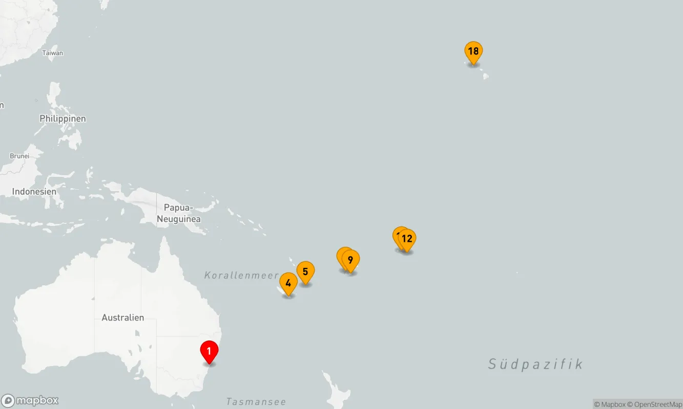 Route 19 Nächte - NACHTFAHRT AUSTRALIEN, HAWAII – TRANSPAZIFISCH