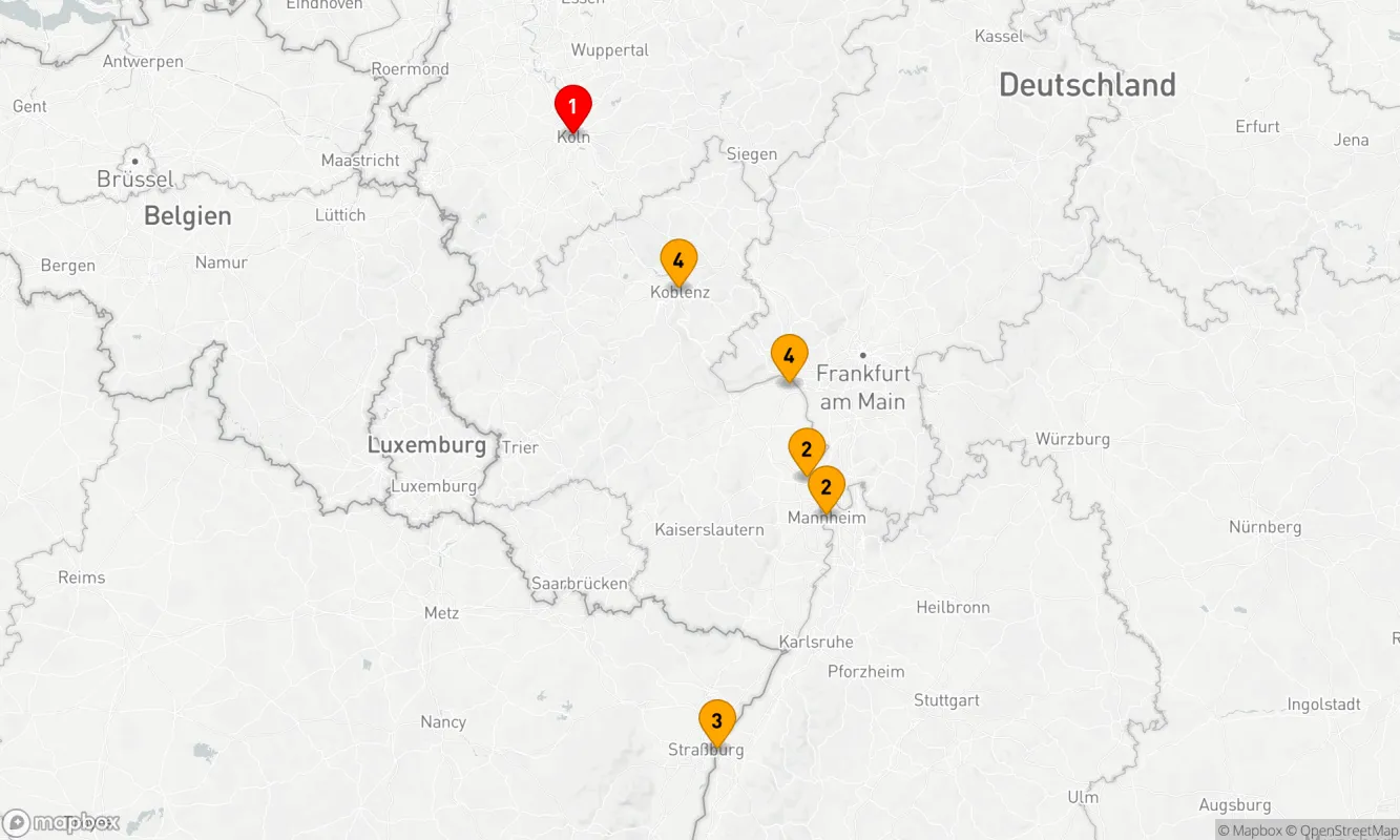 Route 4 Nächte - Weihnachtsmärkte am Rhein (ALE433)