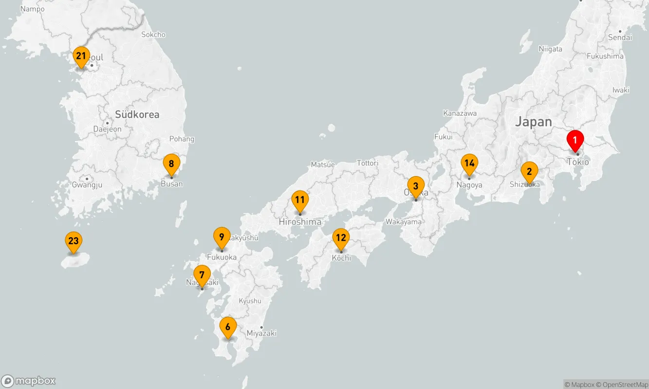 Route 28 Nächte - SAMMLERREISE NACH SÜDJAPAN UND SÜDKOREA