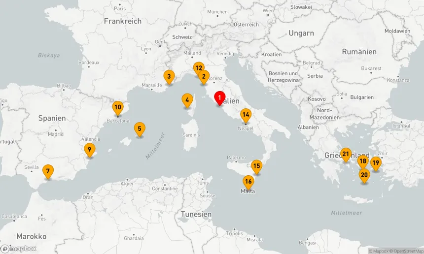 Route 20 Nächte - Mediterrane Entdeckungsreise von Rom nach Athen