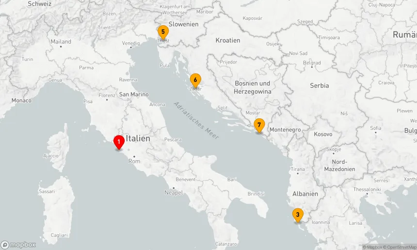 Route 8 Nächte - ab/bis Civitavecchia
