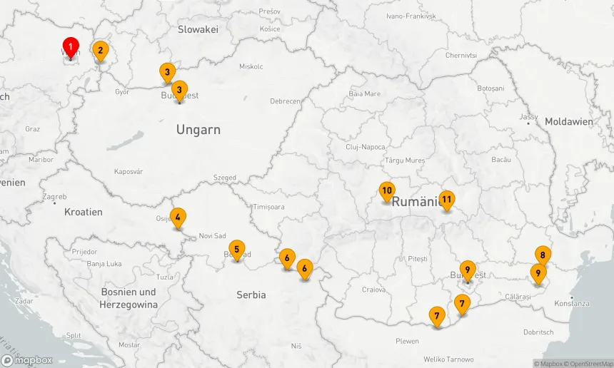 Route 13 Nächte - Abenteuer Donau und  Transsilvanien