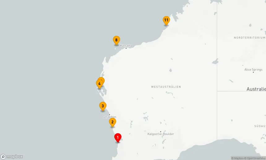 Route 10 Nächte - Abenteuer entlang der Westküste Australiens