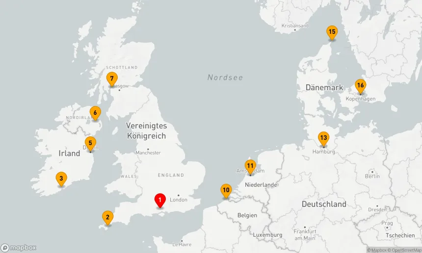 Route 15 Nächte - Abenteuer Nördliche Hauptstädte & Britische Inseln