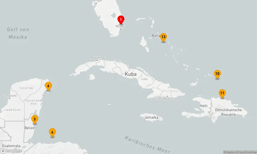 Route 14 Nächte - Ost-/Westkaribischer Abenteurer mit Celebration Key