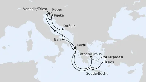 Route Adria & Griechenland ab Korfu 1