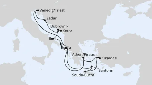 Route Adria & Griechenland ab Korfu 1