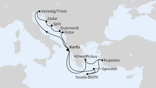 Route Adria & Griechenland ab Korfu 1