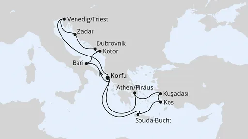 Route Adria & Griechenland ab Korfu 1