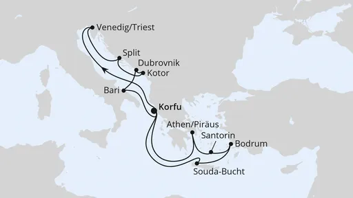 Route Adria & Griechenland ab Korfu 1