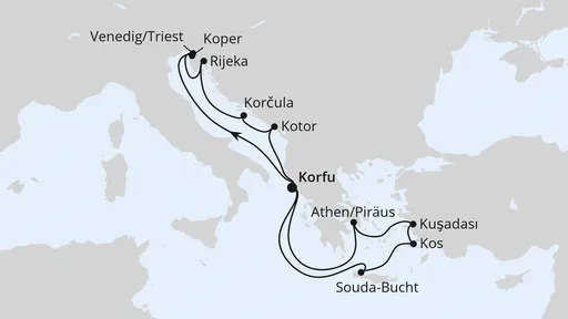 Route Adria & Griechenland ab Korfu 1