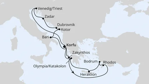 Route Adria & Griechenland ab Korfu 2