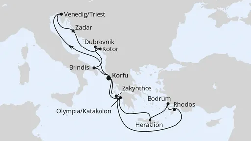 Route Adria & Griechenland ab Korfu 2