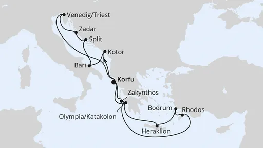 Route Adria & Griechenland ab Korfu 2