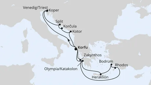 Route Adria & Griechenland ab Korfu 2