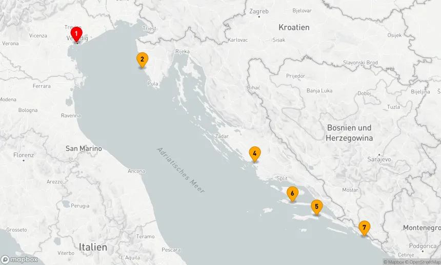 Route 7 Nächte - Adriatische Entdeckungsreise: Von Venedig nach Dubrovnik (SCII-2731)